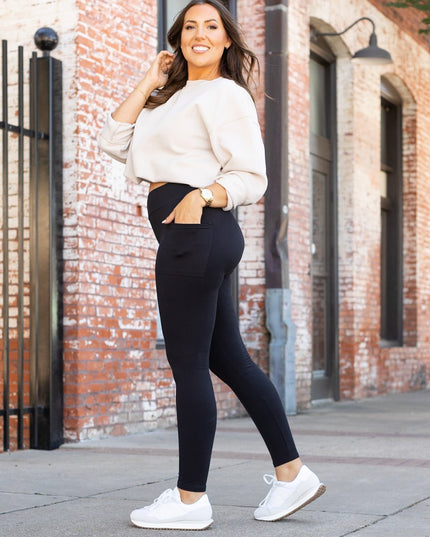 Ready to Ship | BLACK FULL-LENGTH Leggings with POCKET