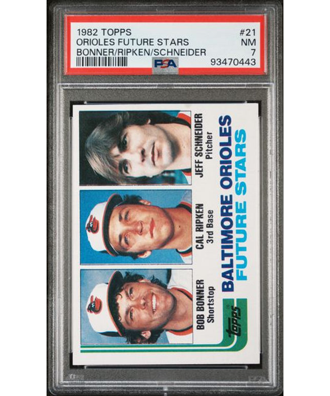 Graded 1982 Topps Cal Ripken Jr. #21 Rookie RC Baseball Card PSA 7 NM