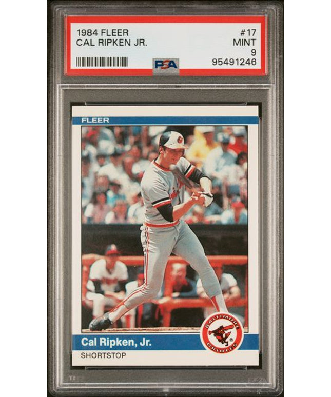 Graded 1984 Fleer Cal Ripken Jr. #17 Baseball Card PSA 9 Mint