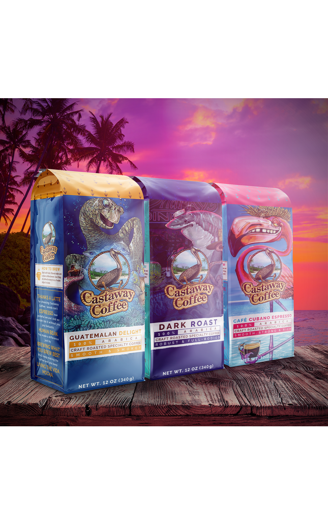 Medium-Dark Roast Starter Pack (Guatemalan Delight, Dark Roast, Cuban Espresso; 12OZ)