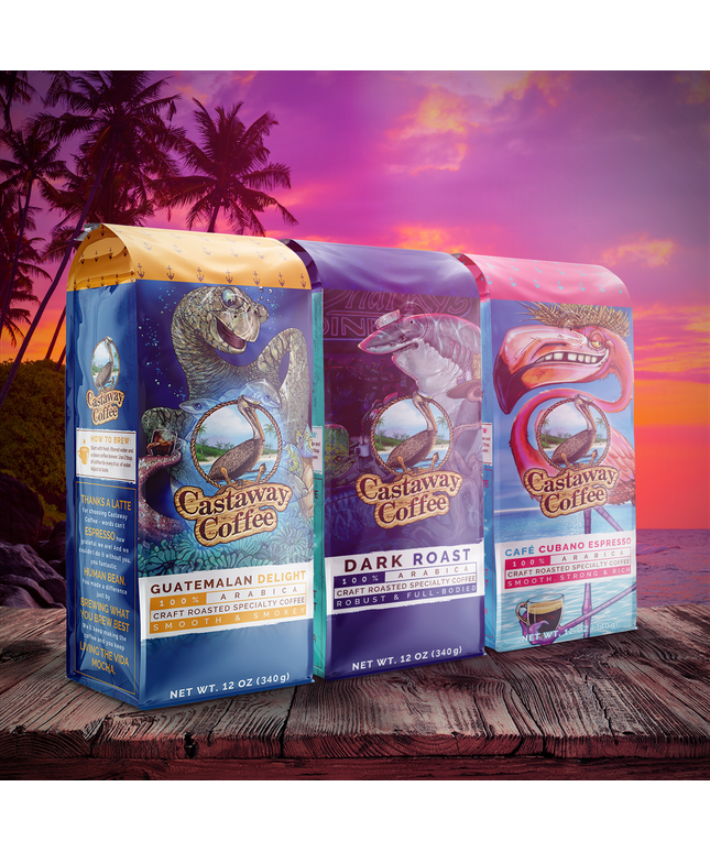 Medium-Dark Roast Starter Pack (Guatemalan Delight, Dark Roast, Cuban Espresso; 12OZ)