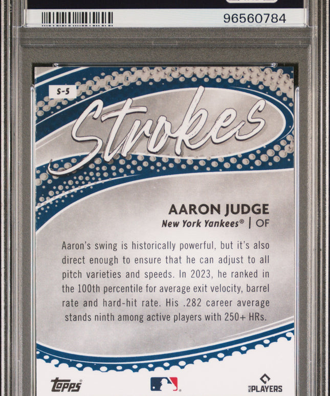 Graded 2024 Topps Chrome Aaron Judge #S5 Strokes Baseball Card PSA 10 Gem Mint