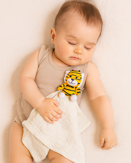 Tiger Lovey Security Blanket – Soft Comfort Toy for Babies & Toddlers | Me Lovey™