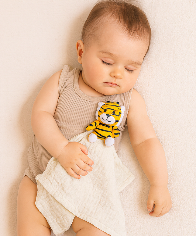 Tiger Lovey Security Blanket – Soft Comfort Toy for Babies & Toddlers | Me Lovey™