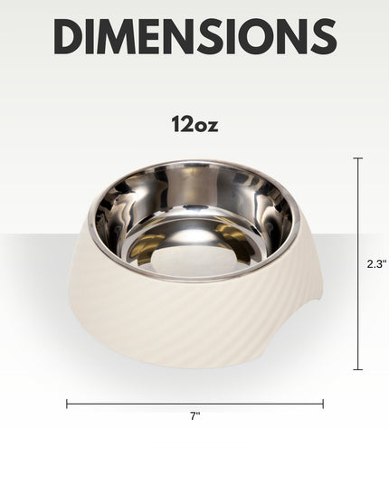Country Living Set of 2 Round Twill Melamine Dog Bowls with Removable Stainless Steel Inserts – White Swan