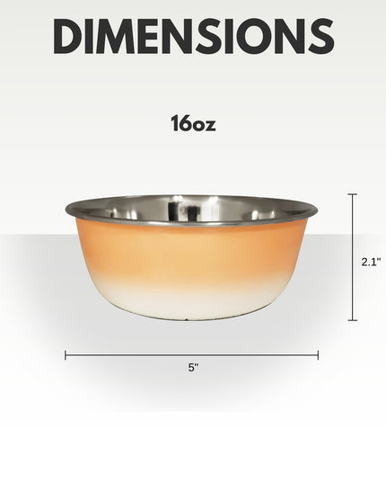 Deep Dog Bowl – Stainless Steel Bowl, Ideal for Small, Medium & Large Dogs – Peach Coral