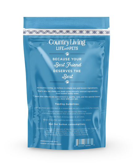 Country Living 5”-7” Cow Tails Dog Chews – 10 Count Bag – All-Natural, Single-Ingredient, Long-Lasting Beef Chews – High-Protein, Grain-Free – Promotes Dental Health