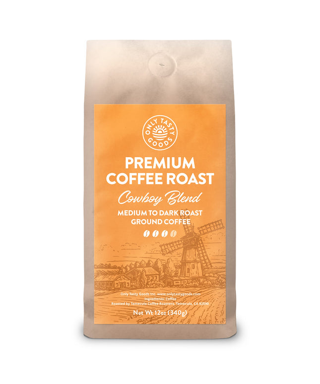 Cowboy Blend Medium to Dark Roast Ground Coffee, Speciality Coffee Beans, Fresh Roasted