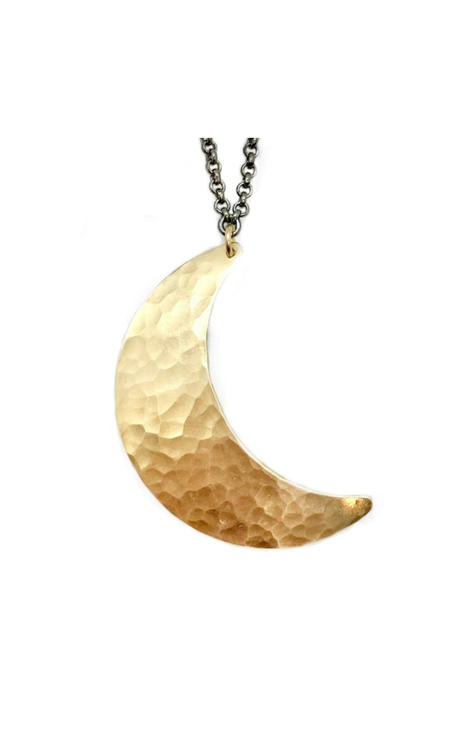 Crescent Moon Necklace in Brass | Moon Phase Necklace