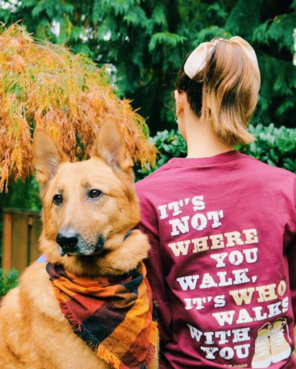 Long Sleeve T-shirt: Never Walk Alone (Maroon)