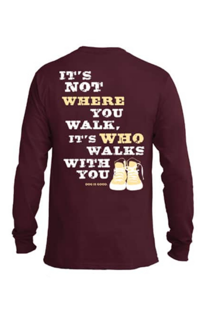 Long Sleeve T-shirt: Never Walk Alone (Maroon)