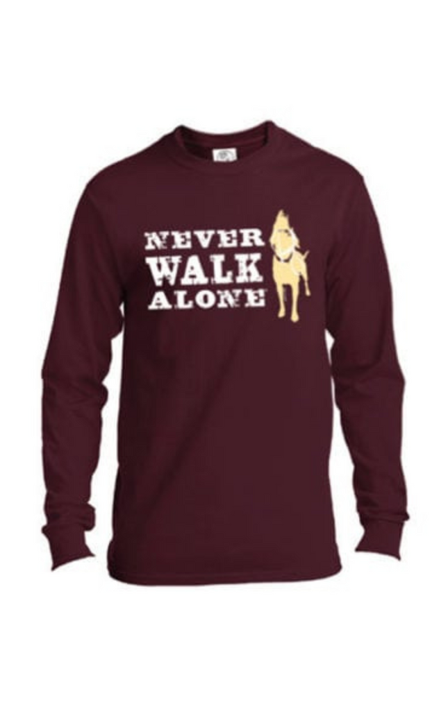 Long Sleeve T-shirt: Never Walk Alone (Maroon)