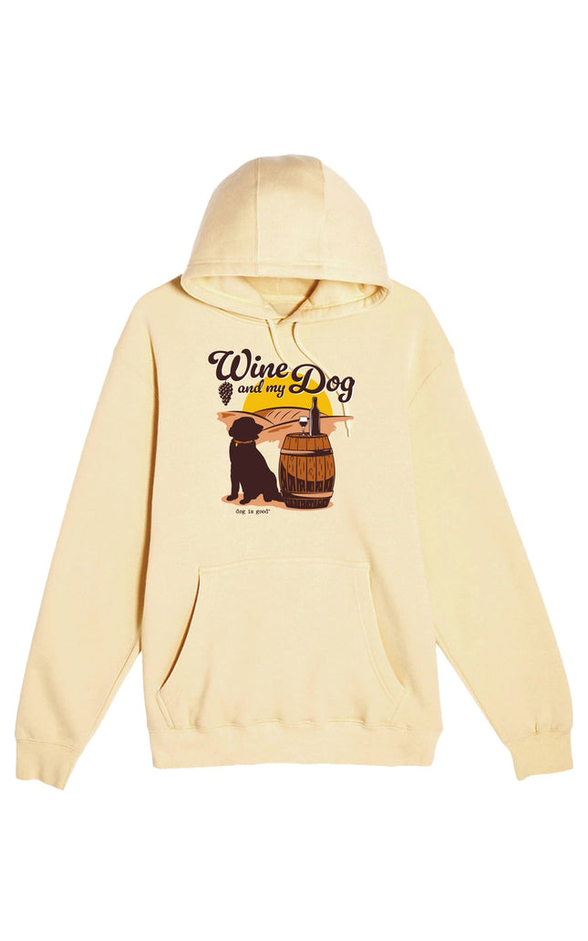 Hoodie: Wine & My Dog (Yellow Cream)