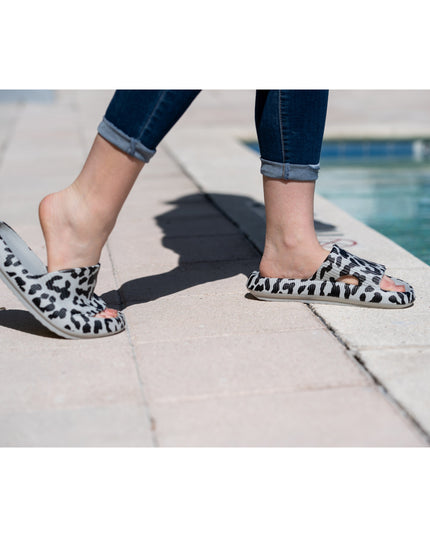 Ready to Ship | Gray Leopard Insanely Comfy -Beach or Casual Slides*