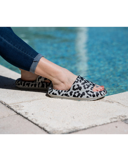 Ready to Ship | Gray Leopard Insanely Comfy -Beach or Casual Slides*
