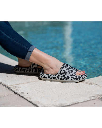 Ready to Ship | Gray Leopard Insanely Comfy -Beach or Casual Slides*