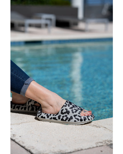 Ready to Ship | Gray Leopard Insanely Comfy -Beach or Casual Slides*