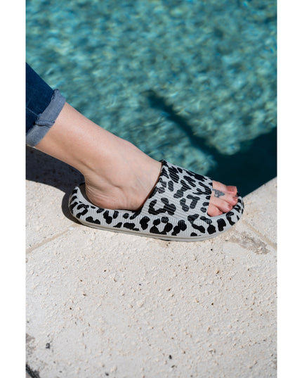 Ready to Ship | Gray Leopard Insanely Comfy -Beach or Casual Slides*
