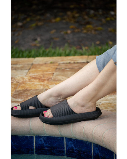 Ready to Ship | Black Insanely Comfy -Beach or Casual Slides