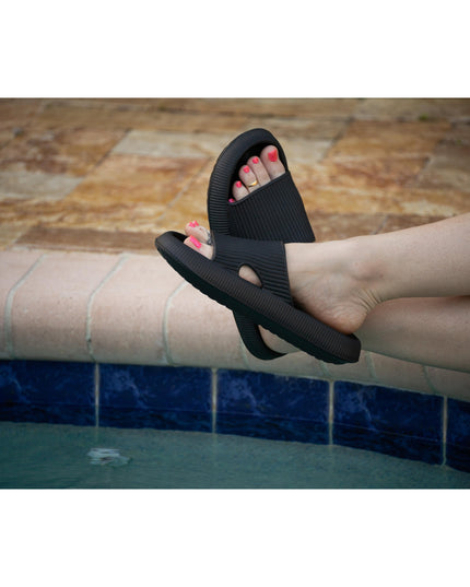 Ready to Ship | Black Insanely Comfy -Beach or Casual Slides