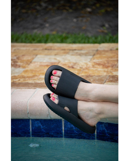 Ready to Ship | Black Insanely Comfy -Beach or Casual Slides