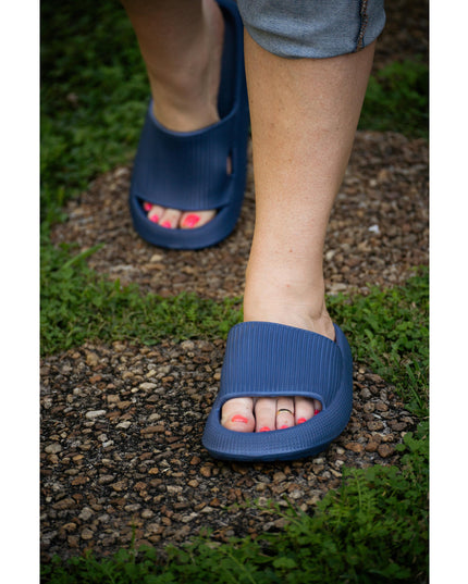 Ready to Ship | Navy Blue Insanely Comfy -Beach or Casual Slides