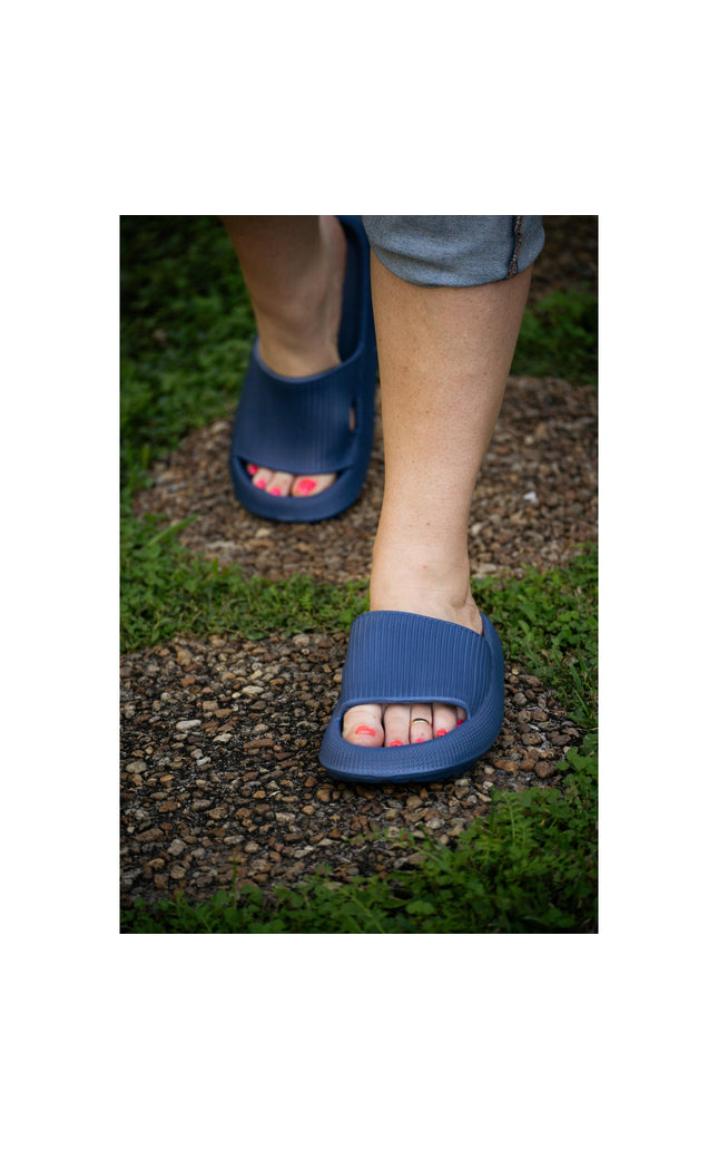Ready to Ship | Navy Blue Insanely Comfy -Beach or Casual Slides