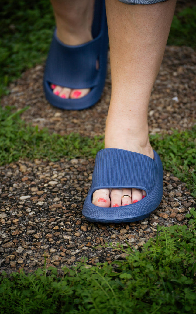 Ready to Ship | Navy Blue Insanely Comfy -Beach or Casual Slides