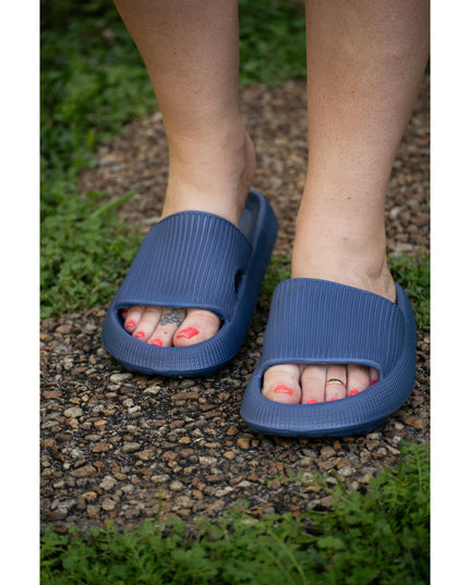 Ready to Ship | Navy Blue Insanely Comfy -Beach or Casual Slides