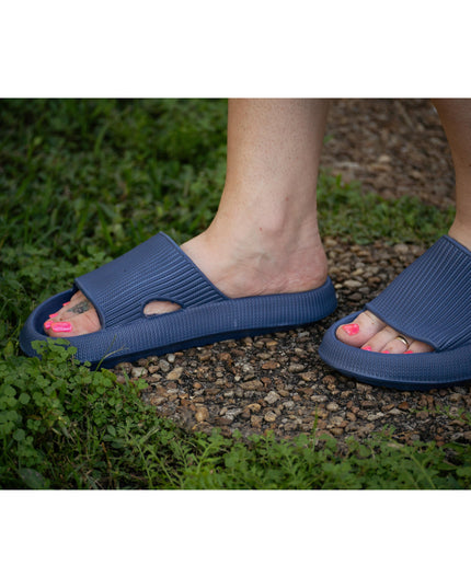 Ready to Ship | Navy Blue Insanely Comfy -Beach or Casual Slides