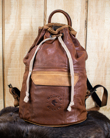 Leather Bucket Bag - Brown