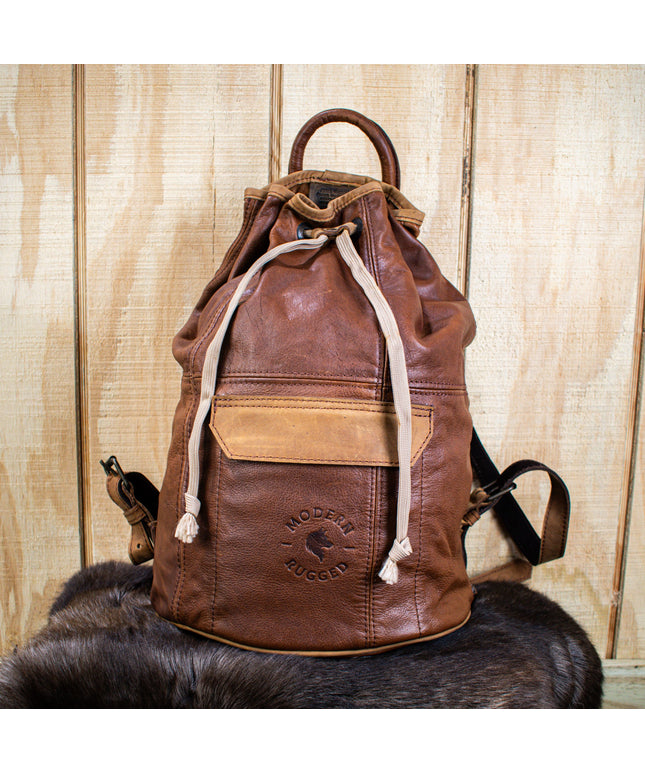 Leather Bucket Bag - Brown