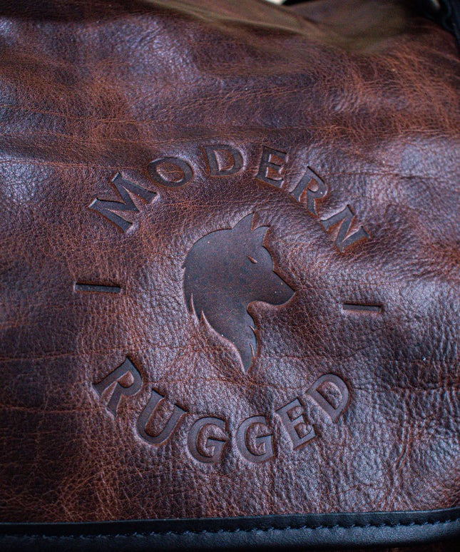 Leather Hide Laptop Bag- Rustic Merlot and Black (Buckles)