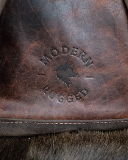 Leather Hide Backpack - Mahogany and Brown (Rustic)