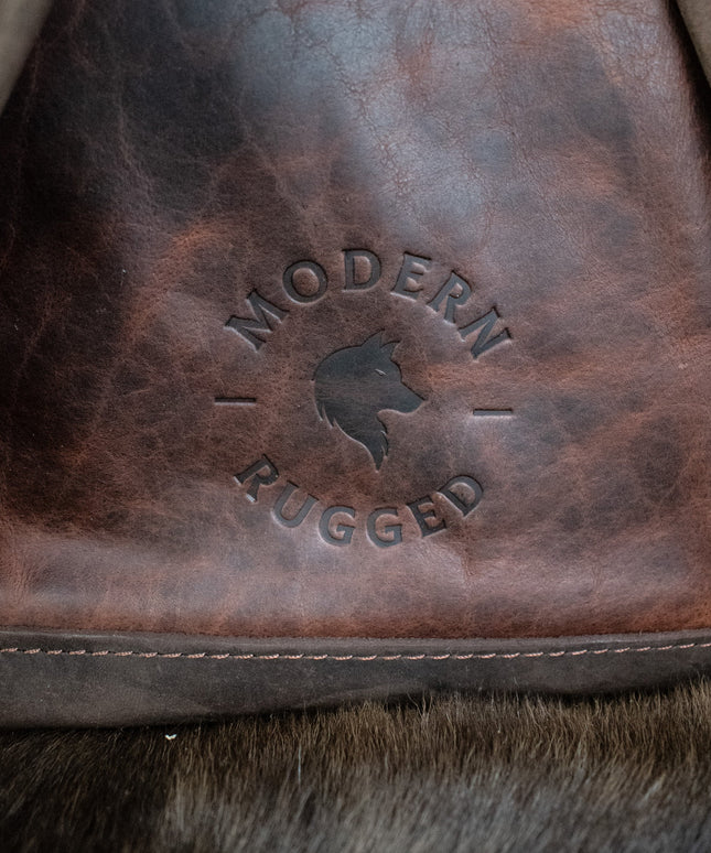 Leather Hide Backpack - Mahogany and Brown (Rustic)