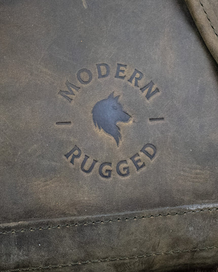 Leather Hide Backpack - Olive (Weathered)