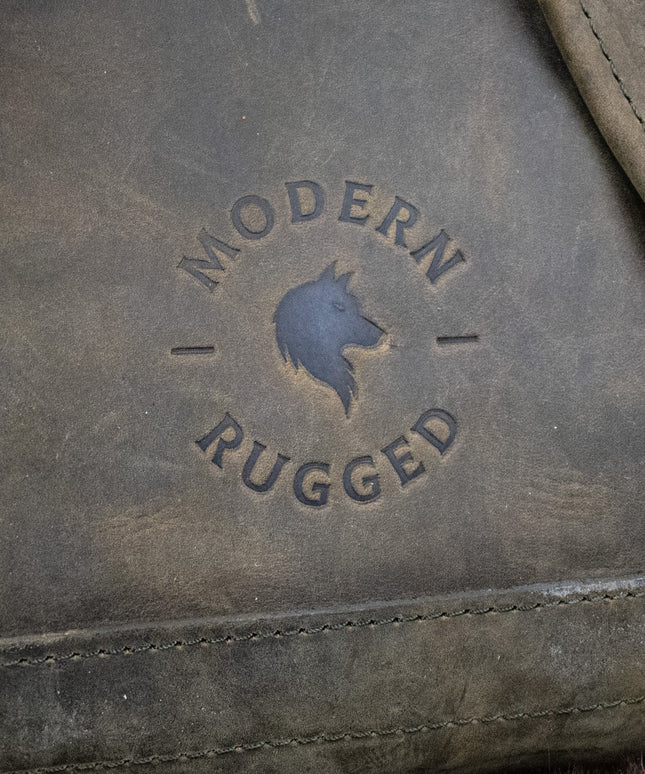 Leather Hide Backpack - Olive (Weathered)