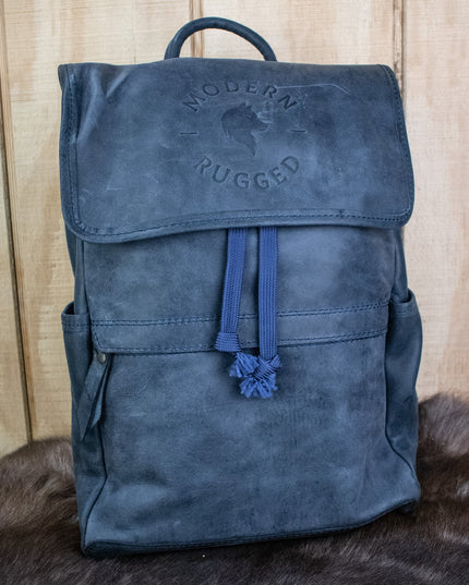 Leather Hide Backpack - Soft Navy (Weathered)