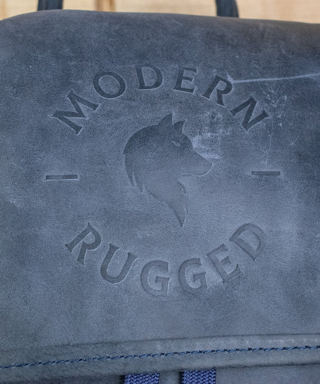 Leather Hide Backpack - Soft Navy (Weathered)