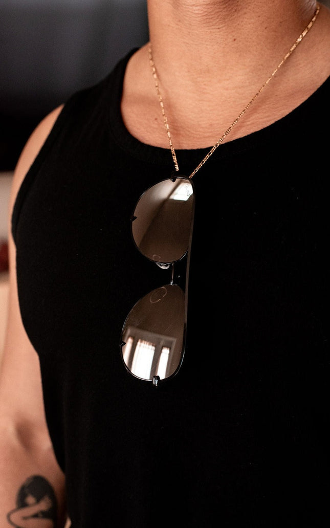 Ready to Ship | The Alex Black/Silver - High Quality Unisex Aviator Sunglasses