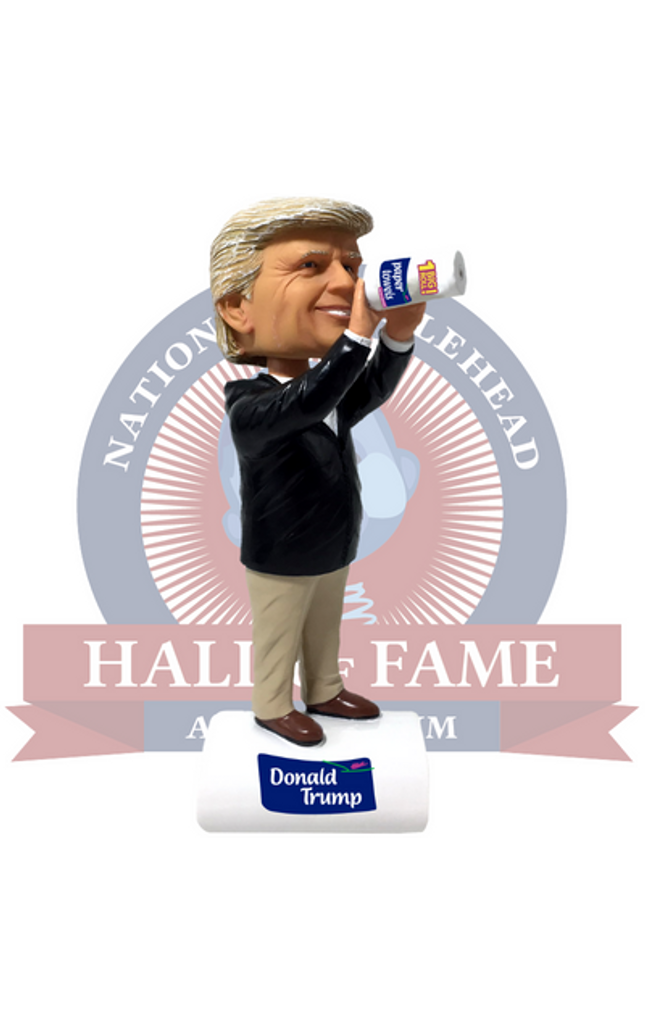 Donald Trump Paper Towel and Prison Bobbleheads