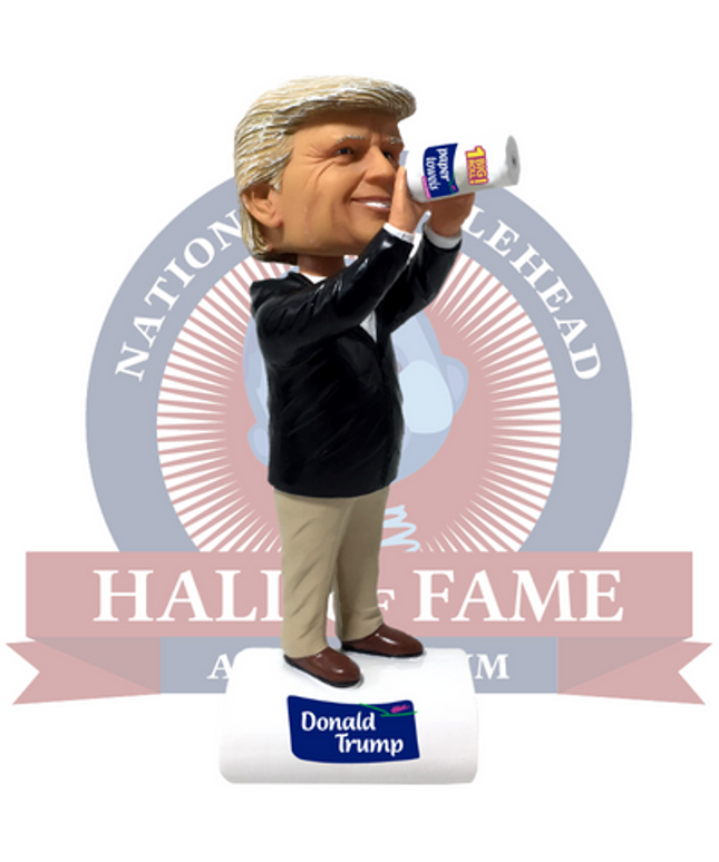 Donald Trump Paper Towel and Prison Bobbleheads