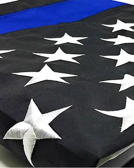 Sewn Thin Blue Line American Outdoor Flag (50 Star Design)