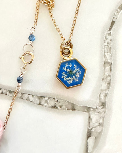 Queen Anne's Lace Hexagon Necklace