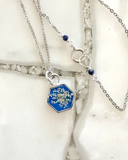 Queen Anne's Lace Hexagon Necklace