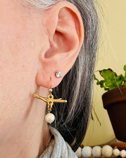 Pearl Twig Earrings