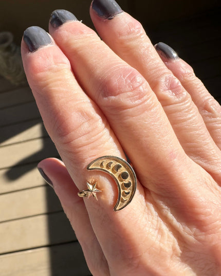 Bronze Adjustable Moon Phase Ring