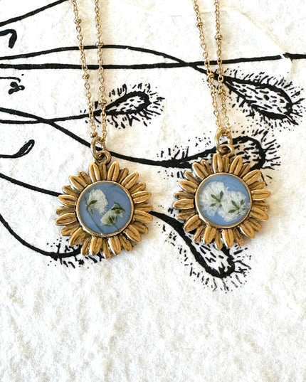 Floral Aster Pendant Necklace