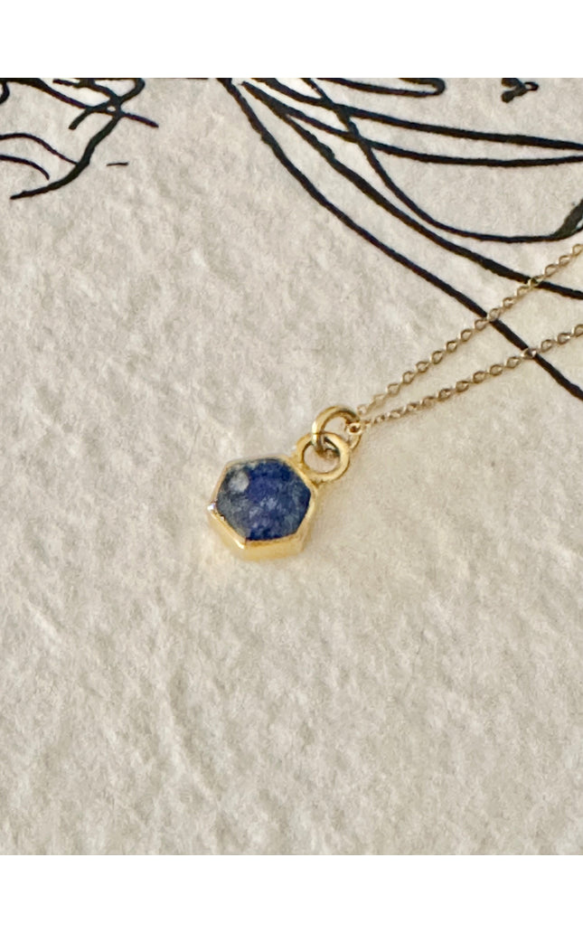 Petite Hexagon Gemstone Necklace