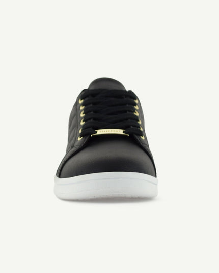 VOLTAIRE: QUILTED COURT SHOE - BLACK